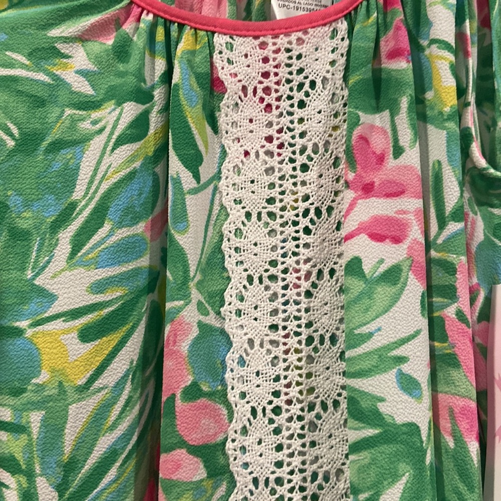 NWT Bonnie Jean girl size 12 floral print dress high center low left/right sides - Picture 5 of 9